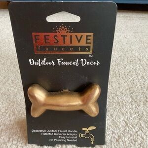 NWT Festive Faucets Dog Bone Shaped Faucet Handle